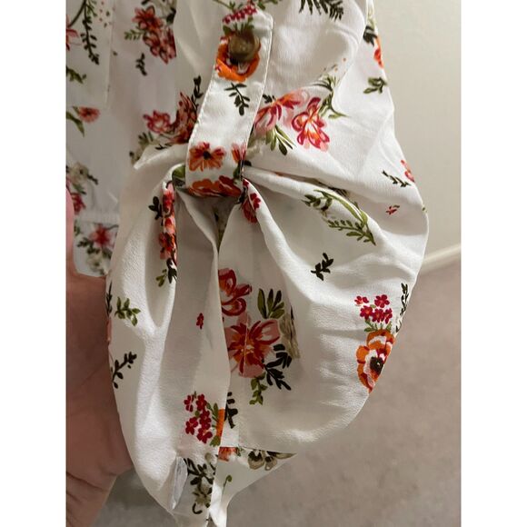 MPH Collection Floral Rose Petite Flower Tie Waist Top Blouse Shirt Size 2X - Picture 4 of 9